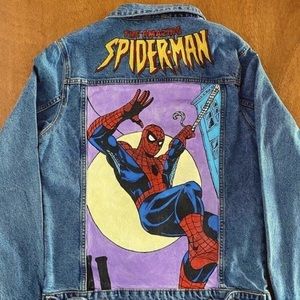 spiderman jean jacket